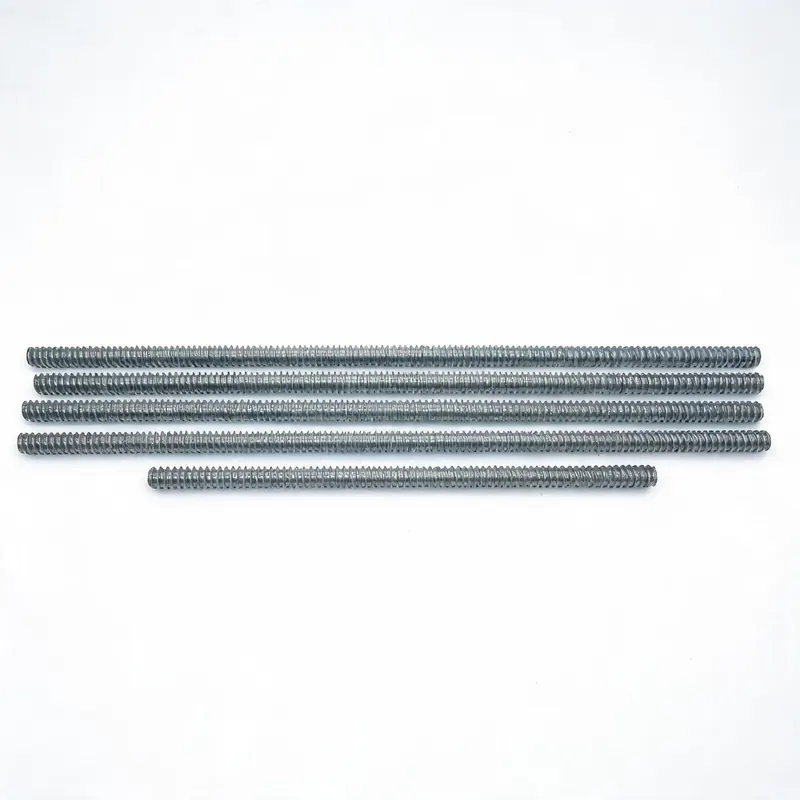 Long threaded bars and threaded rods in steel