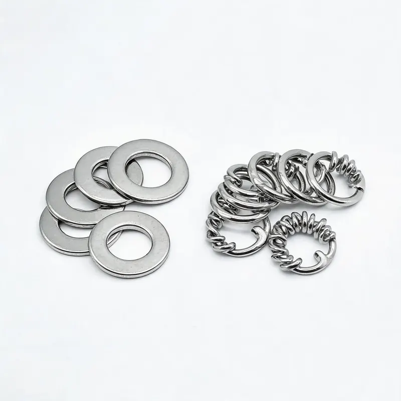 Flat washers and spring lock washers in stainless steel
